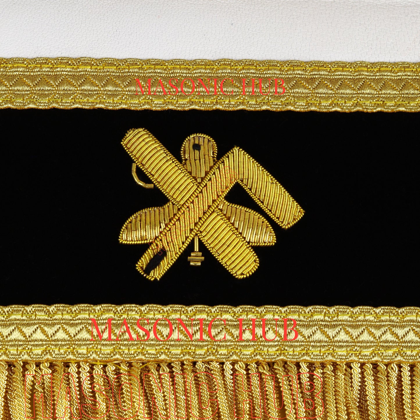 The California Past Master's Masonic Sheep Leather Apron – Gold Bullion Embroidery