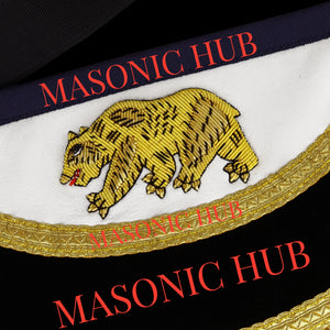 The California Past Master's Masonic Sheep Leather Apron – Gold Bullion Embroidery Masonic Hub