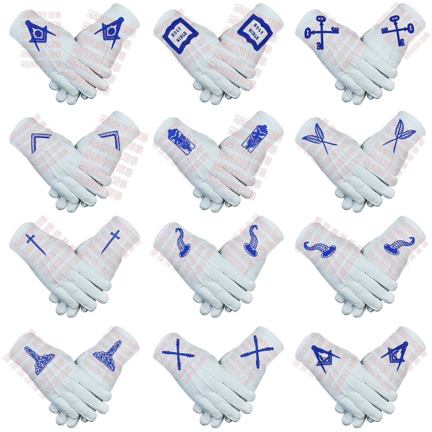 Masonic Blue Lodge Officer Apron Set – 12-Piece Regalia Collection