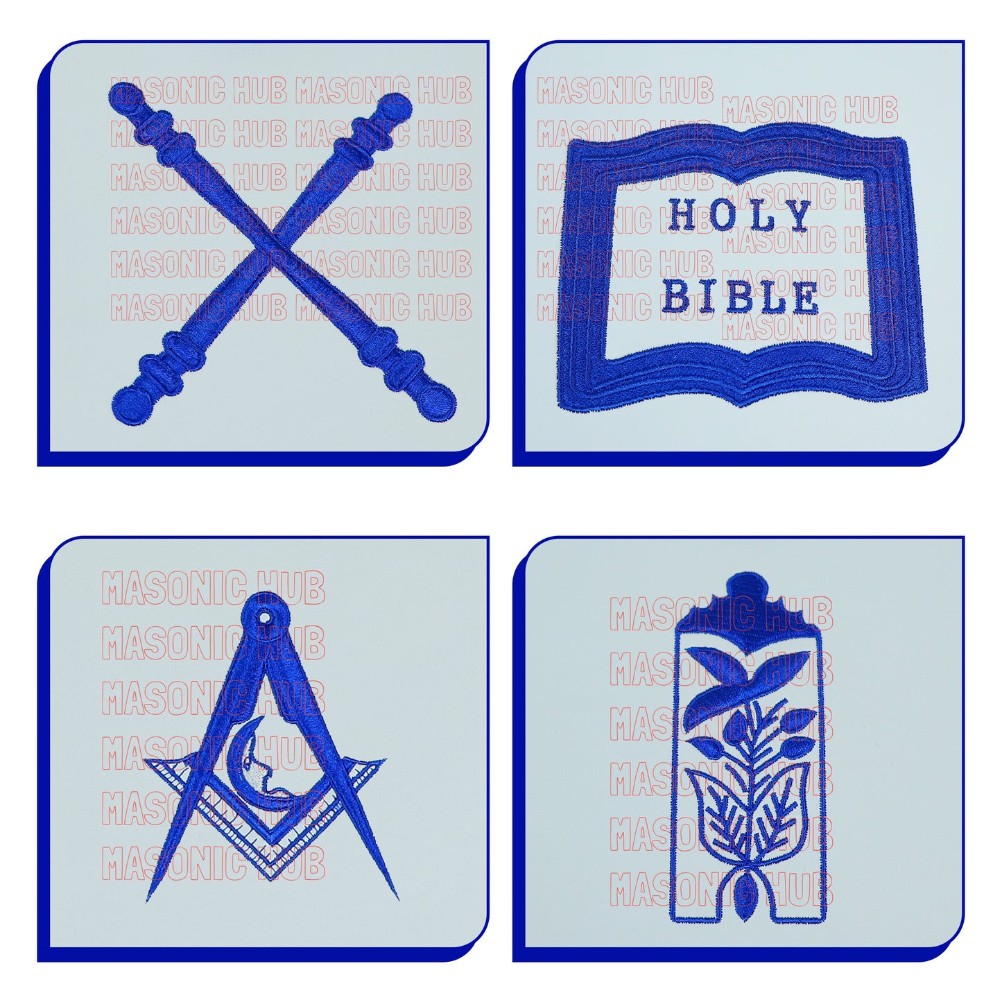 Set of 12 Masonic Officer Aprons – Blue Lodge Regalia Collection