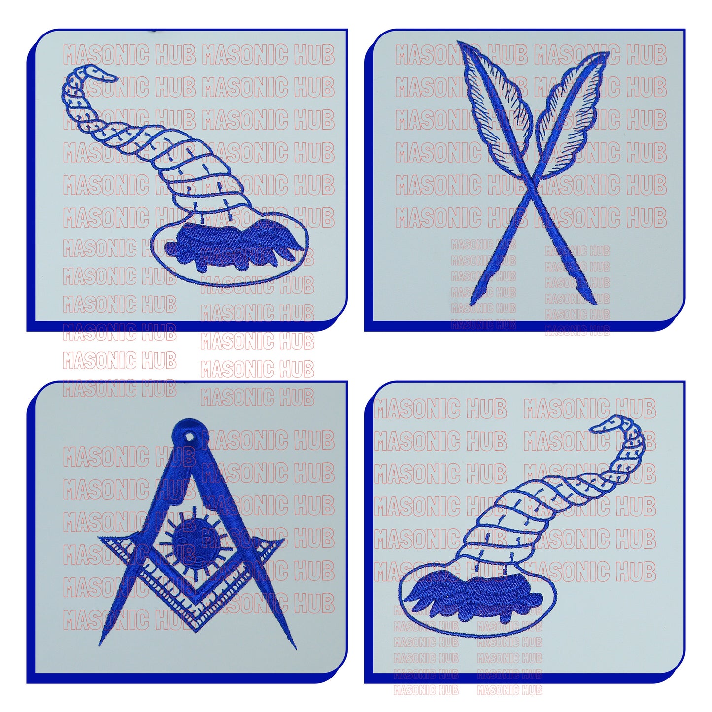 Set of 12 Masonic Officer Aprons – Blue Lodge Regalia Collection