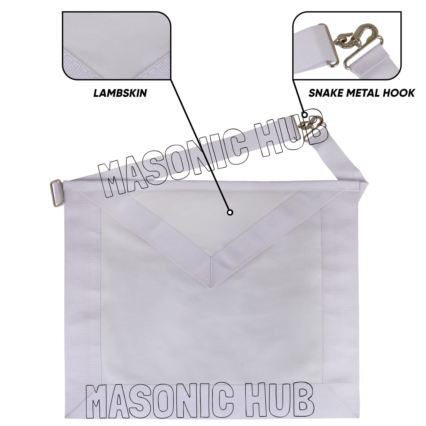 Masonic Candidate / Entered Apprentice Apron – All White