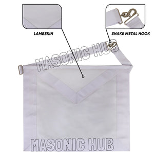 Masonic Candidate / Entered Apprentice Apron – All White Masonic Hub