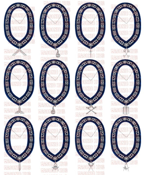 Masonic Blue Lodge Officer Apron Set – 12-Piece Regalia Collection Masonic Hub
