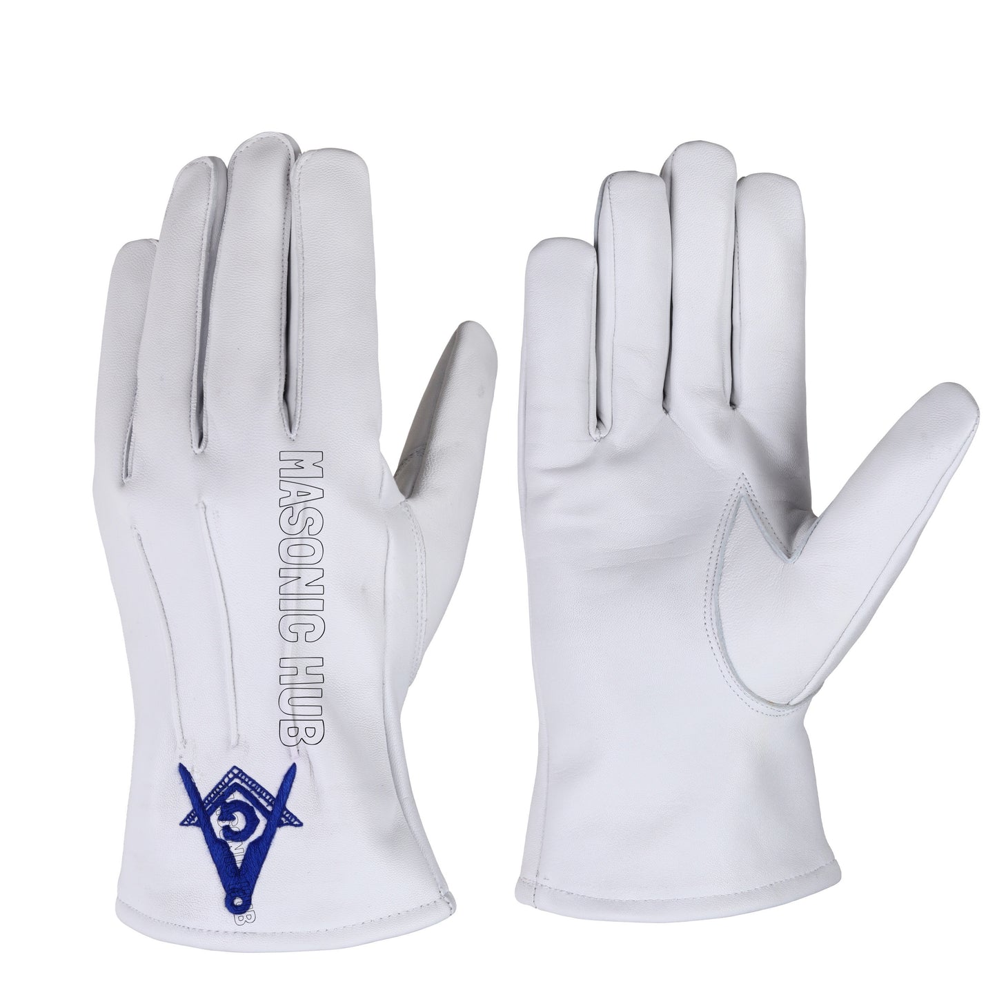 Masonic Blue Lodge Master Mason Apron, Chain Collar & Hand-Embroidered Gloves Set