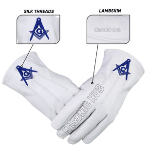 Masonic Blue Lodge Master Mason Apron, Chain Collar & Hand-Embroidered Gloves Set Masonic Hub