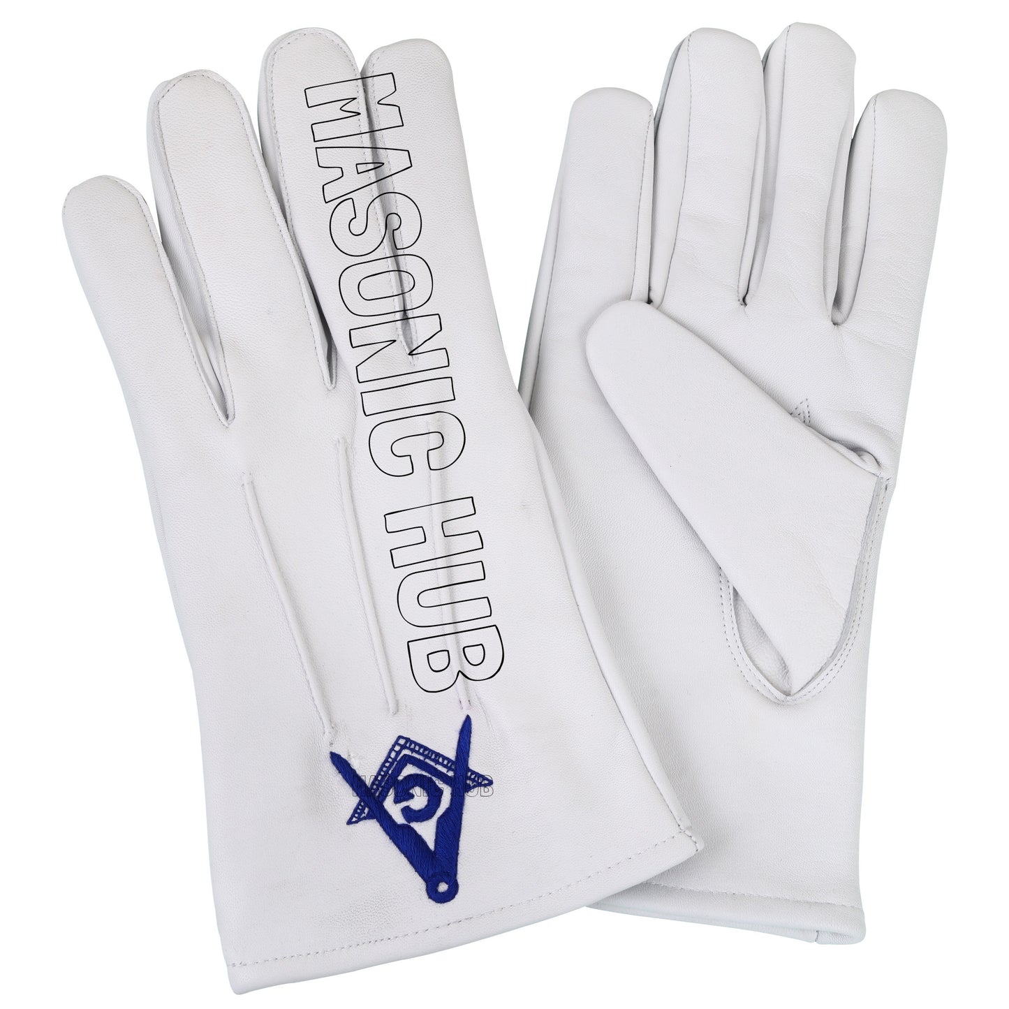 Masonic Blue Lodge Master Mason Apron, Chain Collar & Hand-Embroidered Gloves Set