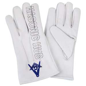 Masonic Blue Lodge Master Mason Apron, Chain Collar & Hand-Embroidered Gloves Set Masonic Hub