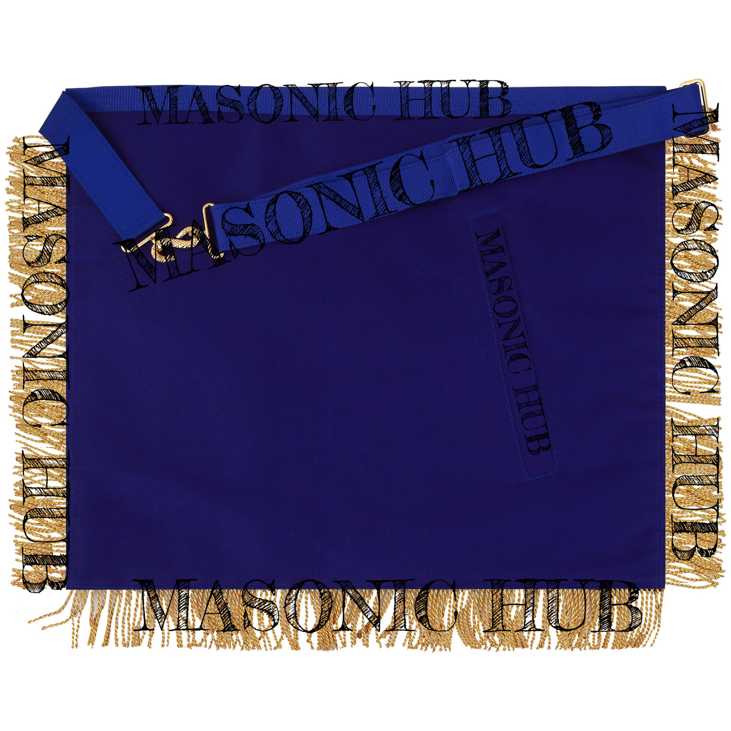 Masonic Master Mason Lambskin Apron with All-Seeing Eye Emblem Gold Mylar Fringe