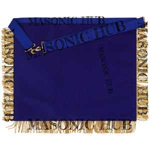 Masonic Master Mason Lambskin Apron with All-Seeing Eye Emblem Gold Mylar Fringe My Store