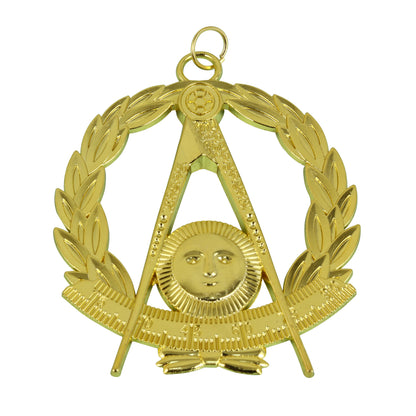 Masonic Past Master Chain Collar Jewel Pendant – Gold Plated with Wreath