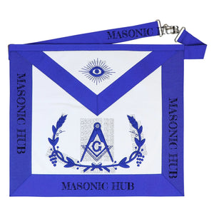 Masonic Master Mason Apron – Blue Lodge Regalia with Wreath & Square and Compass My Store