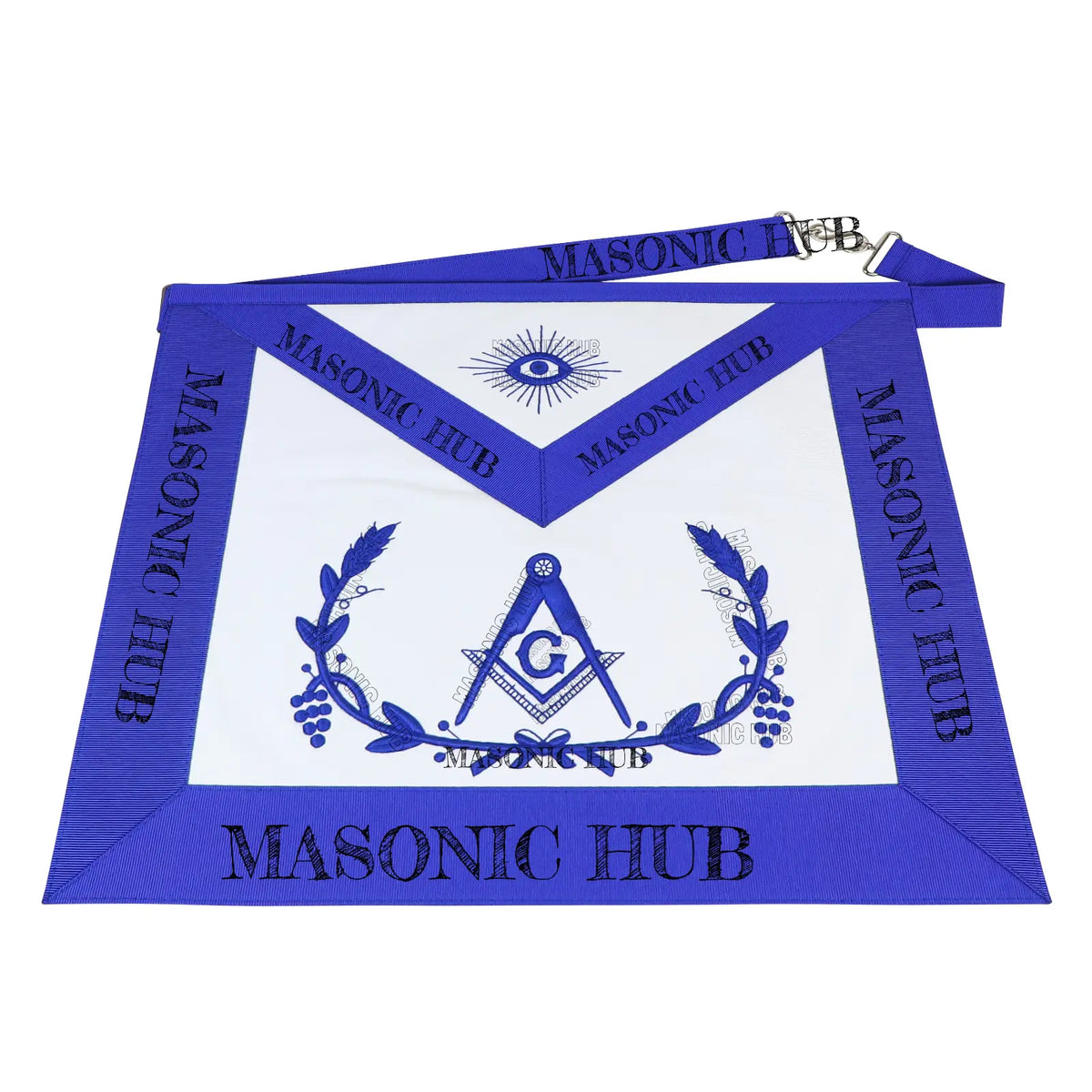Masonic Master Mason Apron – Blue Lodge Regalia with Wreath & Square and Compass My Store