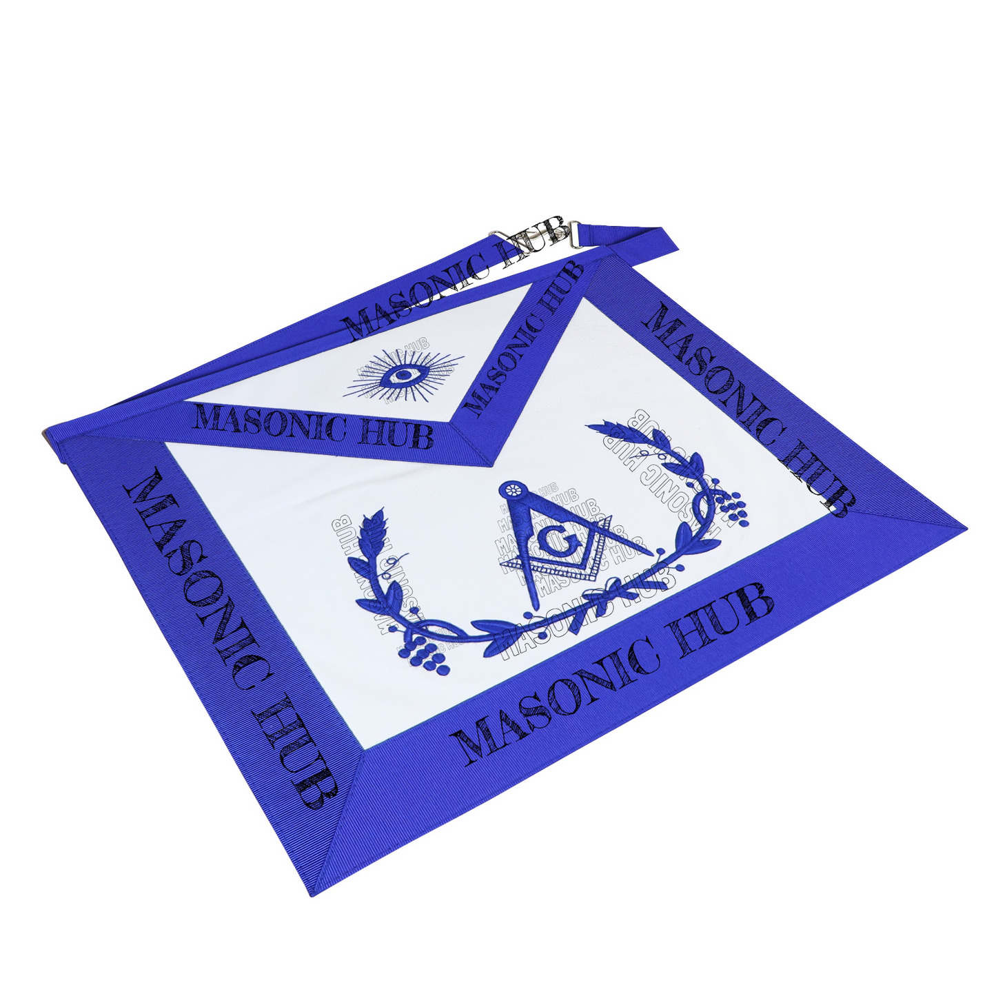 Masonic Master Mason Apron – Blue Lodge Regalia with Wreath & Square and Compass