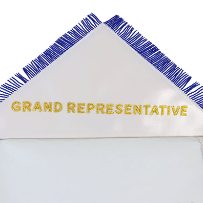 Masonic Master Mason Apron - with Compass & Square, Sunburst, Black Eye & Pillar