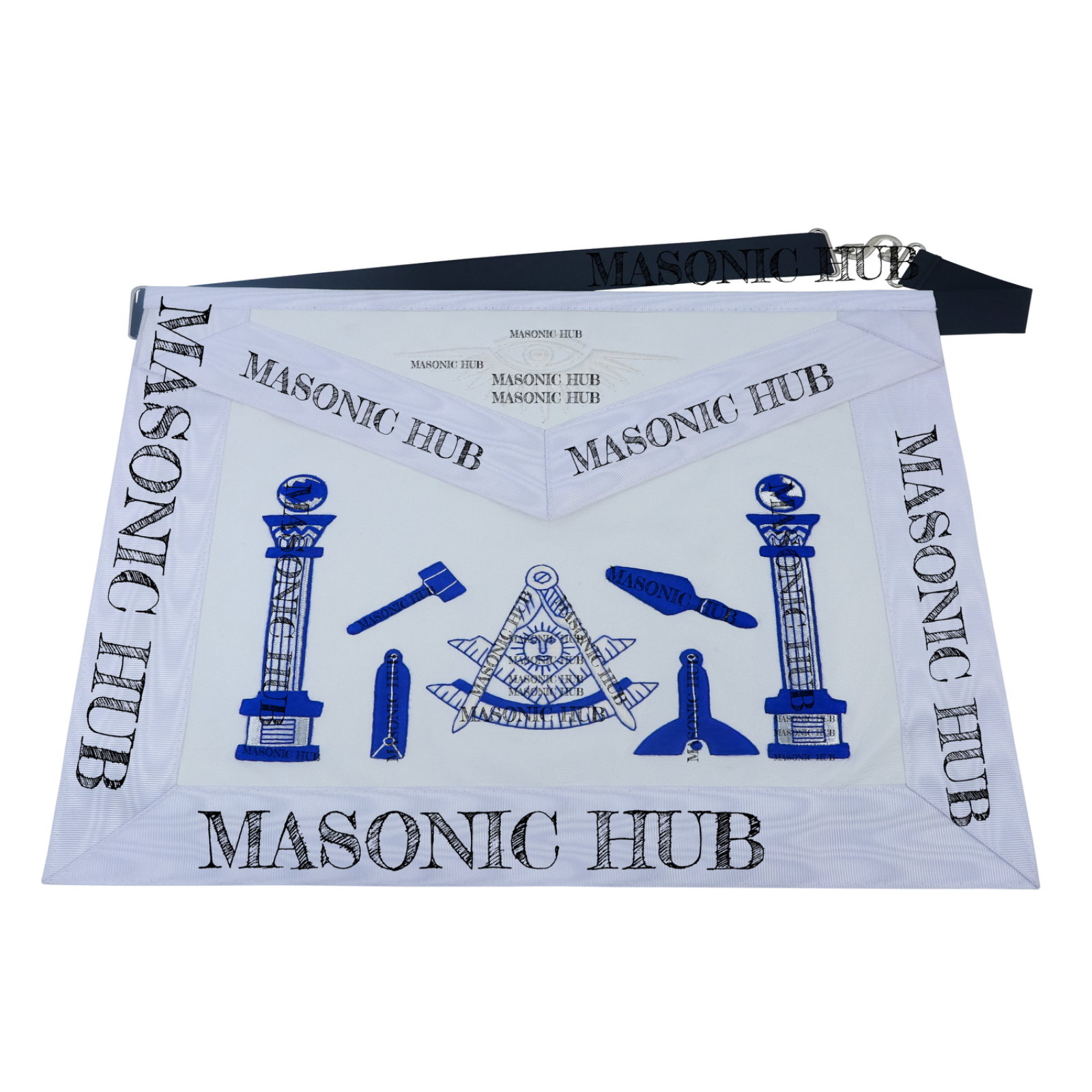 Masonic Past Master Tools Apron - Lambskin & Silk Threads - Hand Embroidered My Store