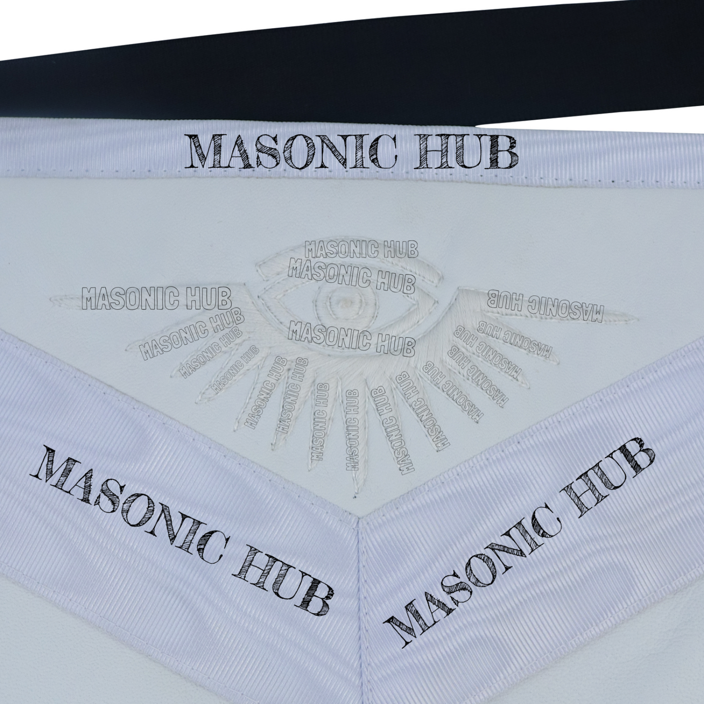 Masonic Past Master Tools Apron - Lambskin & Silk Threads - Hand Embroidered