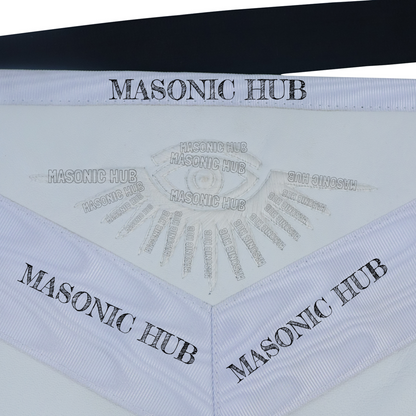 Masonic Past Master Tools Apron - Lambskin & Silk Threads - Hand Embroidered