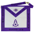 Masonic Past Master Apron 100% Lambskin - All Purple Hand-Embroidered Freemason My Store