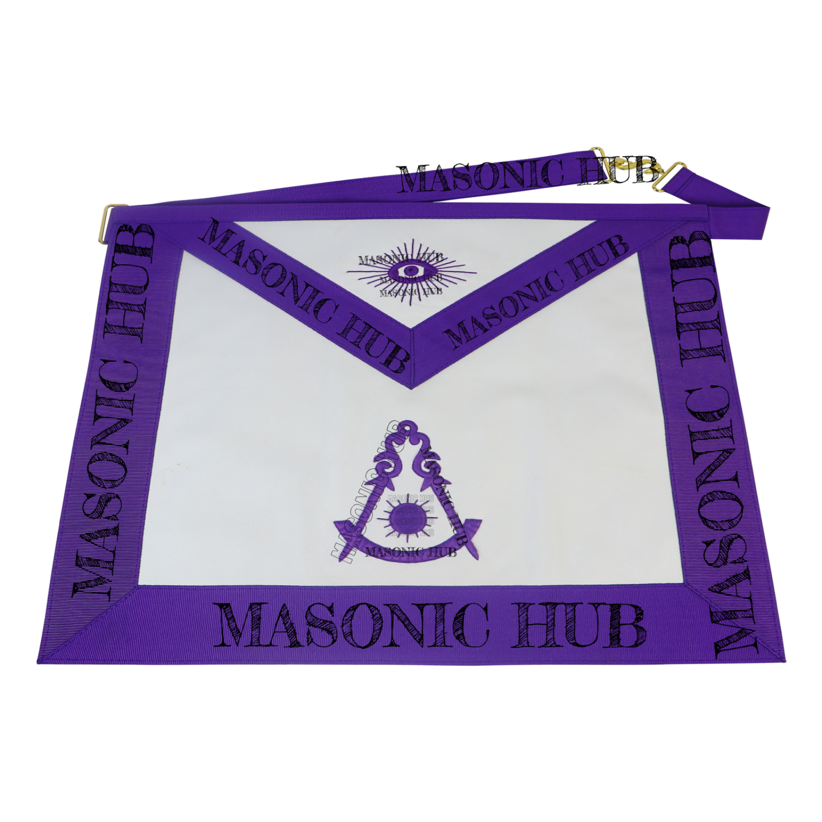 Masonic Past Master Apron 100% Lambskin - All Purple Hand-Embroidered Freemason My Store