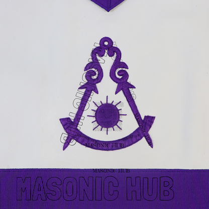 Masonic Past Master Apron 100% Lambskin - All Purple Hand-Embroidered Freemason