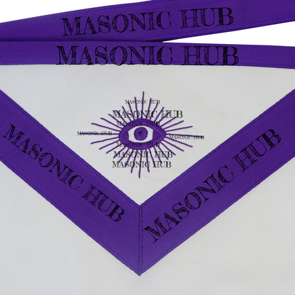 Masonic Past Master Apron 100% Lambskin - All Purple Hand-Embroidered Freemason
