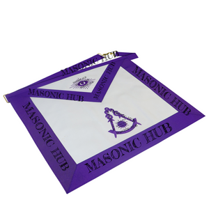 Masonic Past Master Apron 100% Lambskin - All Purple Hand-Embroidered Freemason My Store