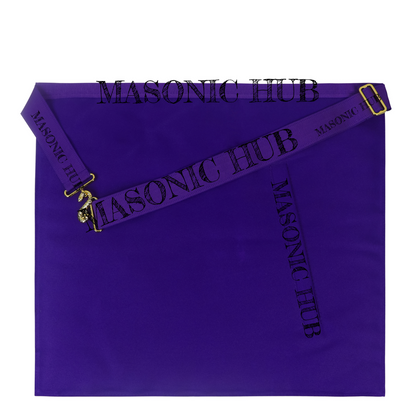 Masonic Past Master Apron 100% Lambskin - All Purple Hand-Embroidered Freemason