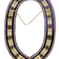 Cryptic Mason Royal & Select Master Chain Collar – Purple Velvet, Rhinestones & White Jewel Plates | Masonic Regalia Masonic Hub