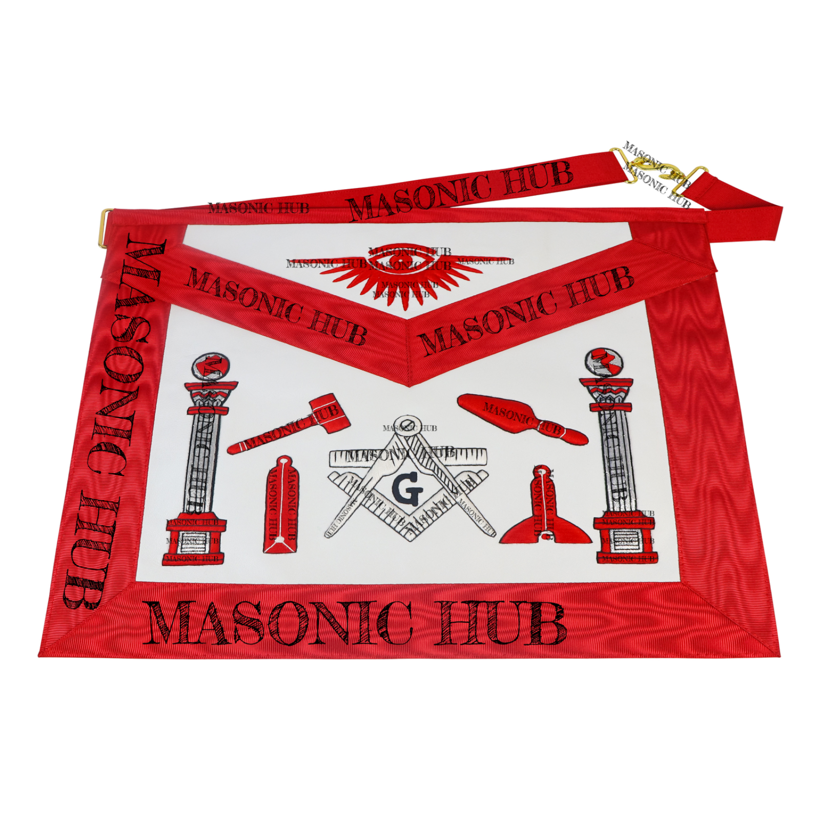 Masonic Master Mason Apron - Handcrafted 100% Lambskin - Working Tools Design My Store