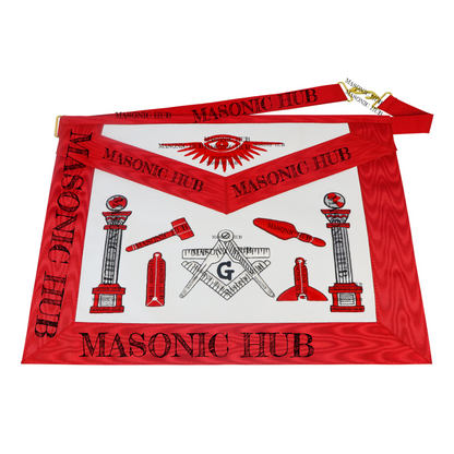 Masonic Master Mason Apron - Handcrafted 100% Lambskin - Working Tools Design