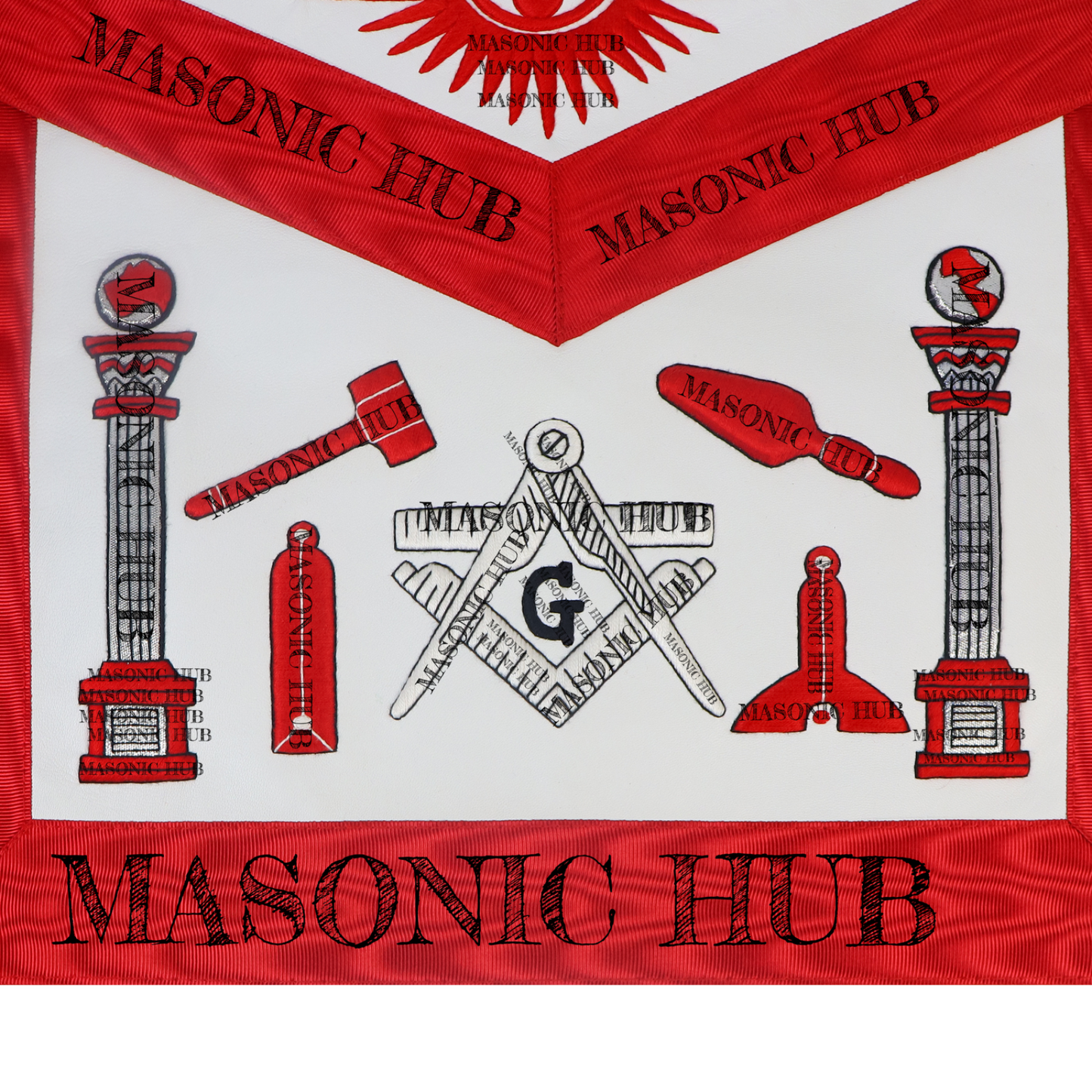 Masonic Master Mason Apron - Handcrafted 100% Lambskin - Working Tools Design