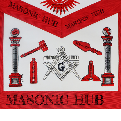 Masonic Master Mason Apron - Handcrafted 100% Lambskin - Working Tools Design