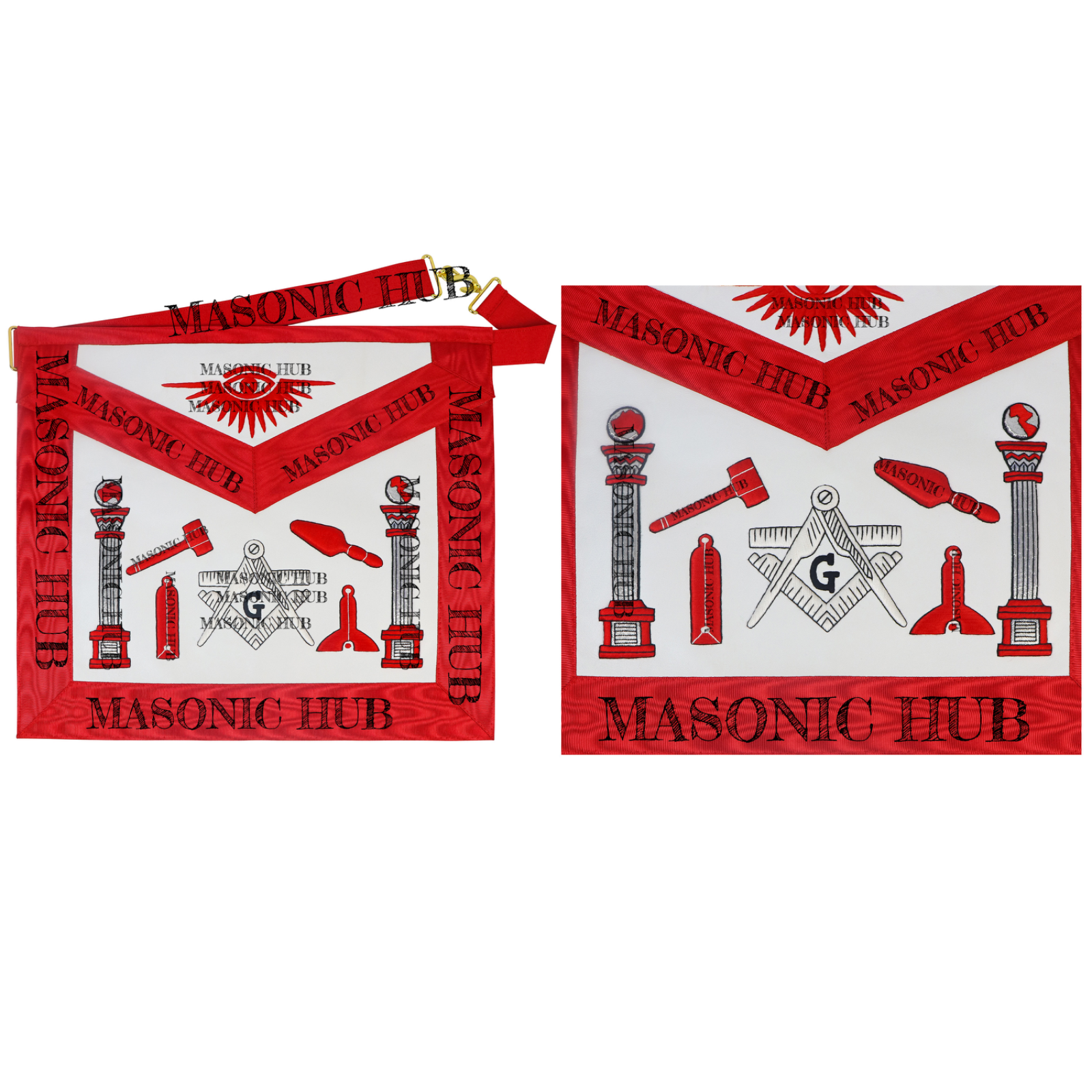 Masonic Master Mason Apron - Handcrafted 100% Lambskin - Working Tools Design My Store