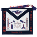 Masonic Regalia Master Mason Apron Lambskin - Working Tools - Navy Blue Velvet My Store
