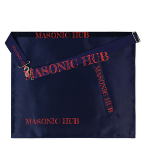 Masonic Regalia Master Mason Apron Lambskin - Working Tools - Navy Blue Velvet My Store