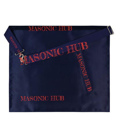 Masonic Regalia Master Mason Apron Lambskin - Working Tools - Navy Blue Velvet
