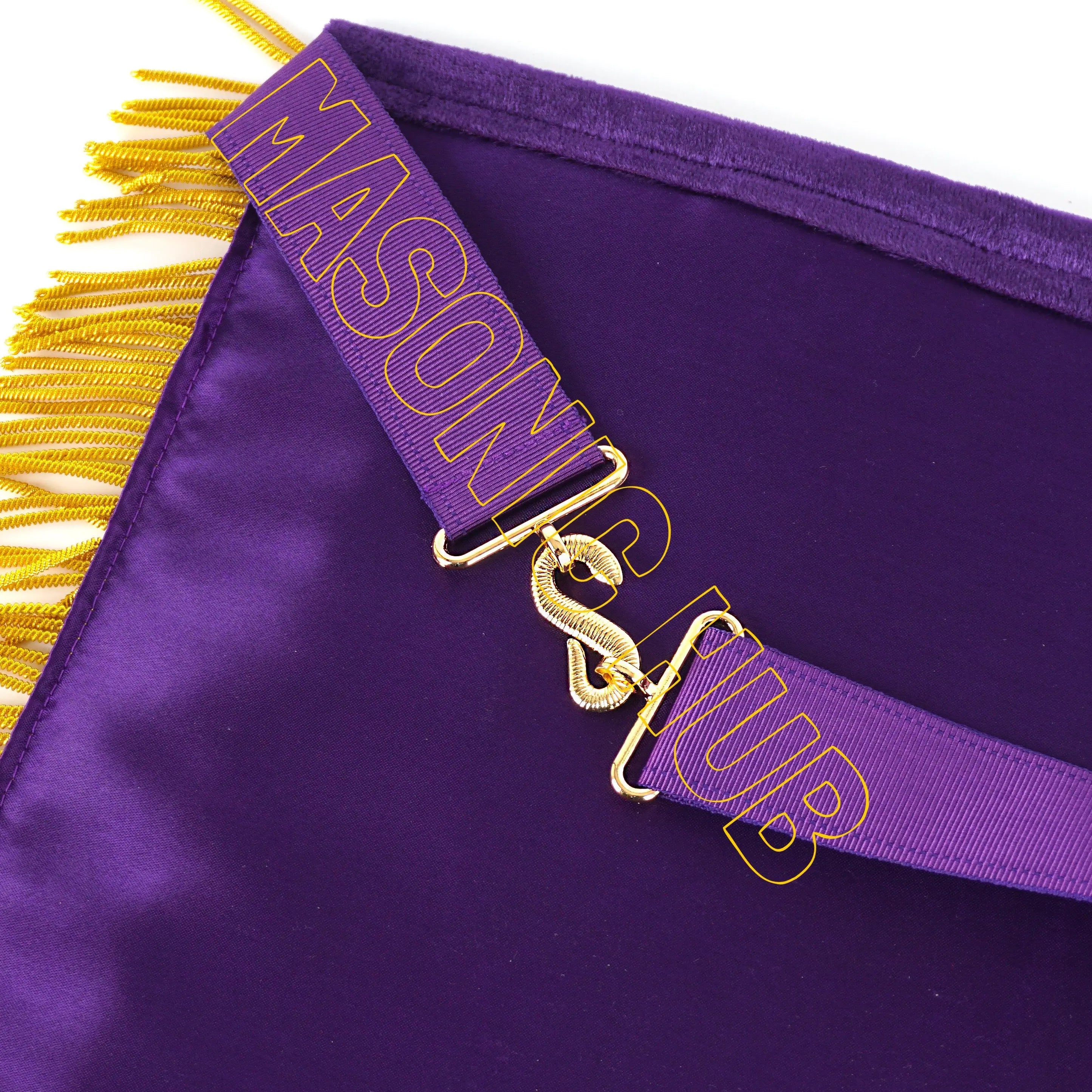 Masonic OES Grand Patron 100% Lambskin Apron – Hand-Embroidered with Chain Collar &amp; Rhinestones Masonic Hub