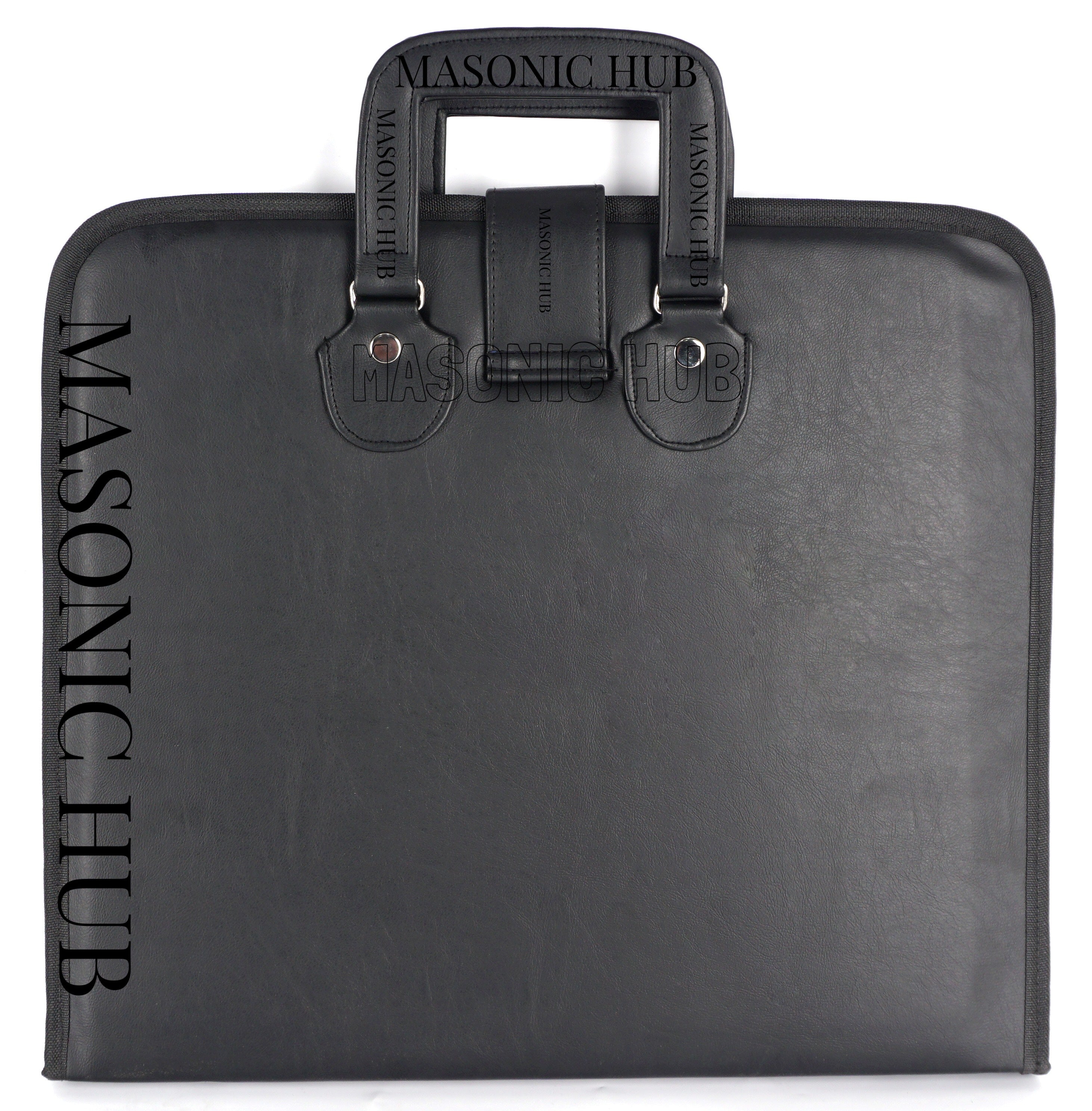 Masonic Regalia Black Faux Leather Masonic Apron Soft Case with Handle [BLACK] Masonic Hub