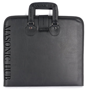 Masonic Regalia Black Faux Leather Masonic Apron Soft Case with Handle [BLACK] Masonic Hub