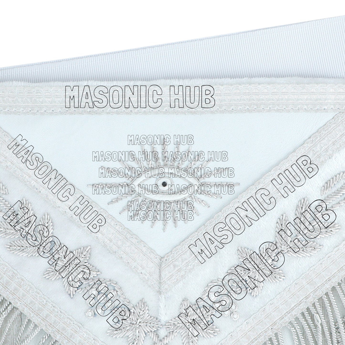 Handmade Masonic Past Master Apron with Compasses & Quadrant - Genuine Lambskin