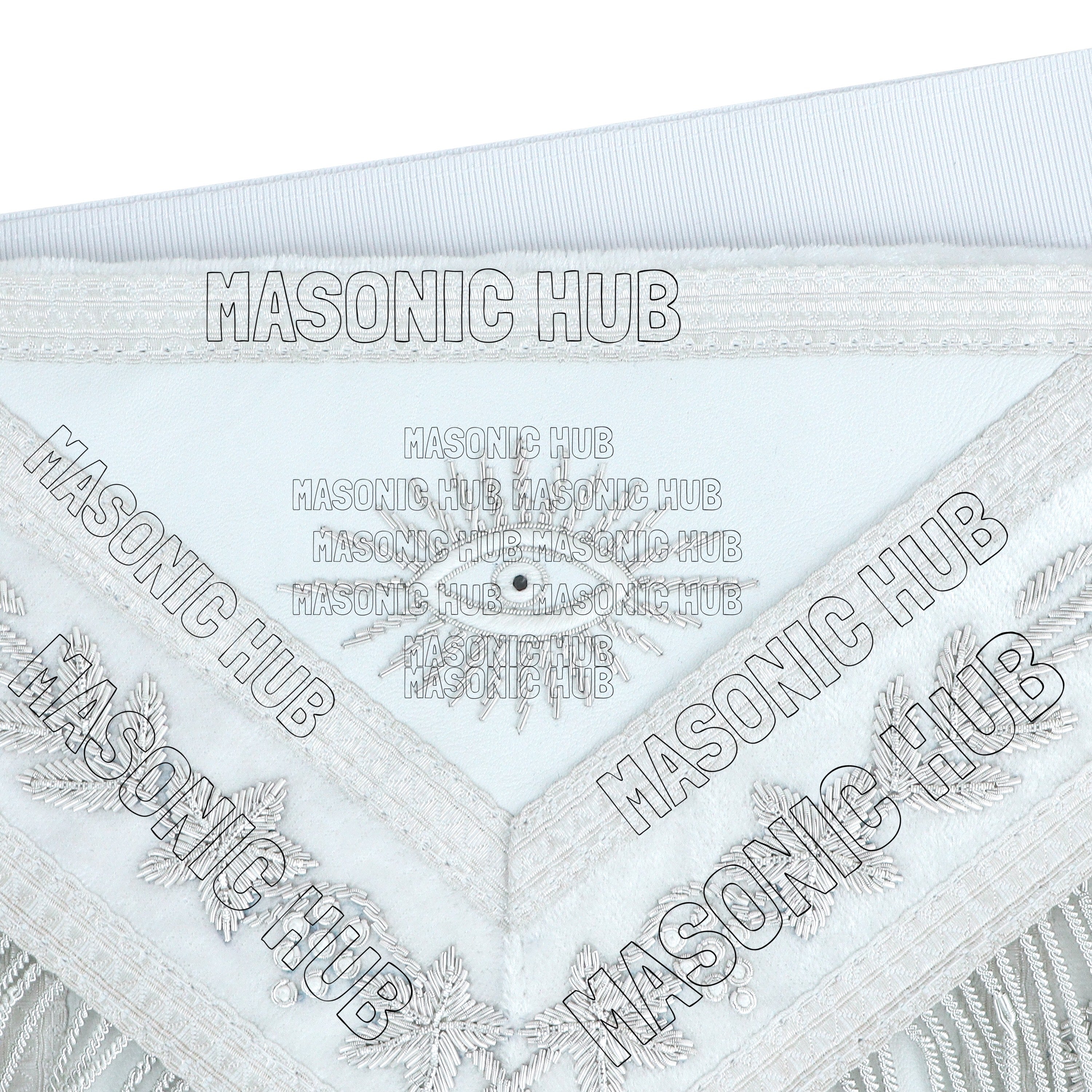 Handmade Masonic Past Master Apron with Compasses & Quadrant - Genuine Lambskin Masonic Hub