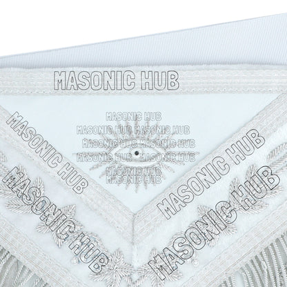 Handmade Masonic Past Master Apron with Compasses & Quadrant - Genuine Lambskin
