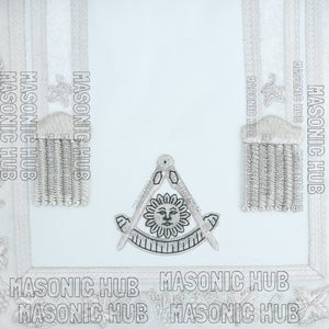 Handmade Masonic Past Master Apron with Compasses & Quadrant - Genuine Lambskin Masonic Hub