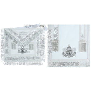 Handmade Masonic Past Master Apron with Compasses & Quadrant - Genuine Lambskin Masonic Hub