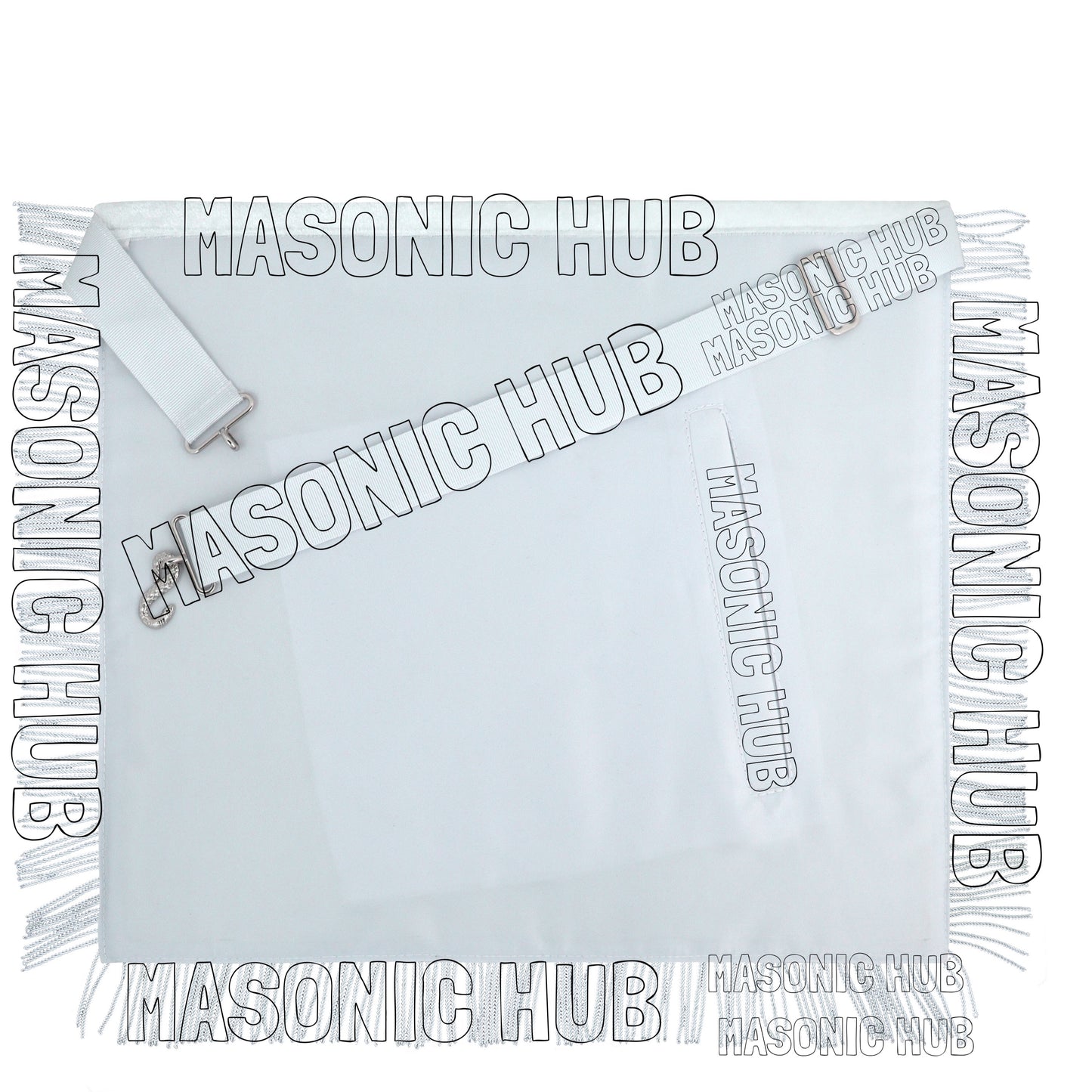 Handmade Masonic Past Master Apron with Compasses & Quadrant - Genuine Lambskin