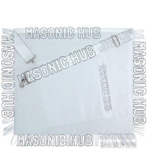 Handmade Masonic Past Master Apron with Compasses & Quadrant - Genuine Lambskin Masonic Hub