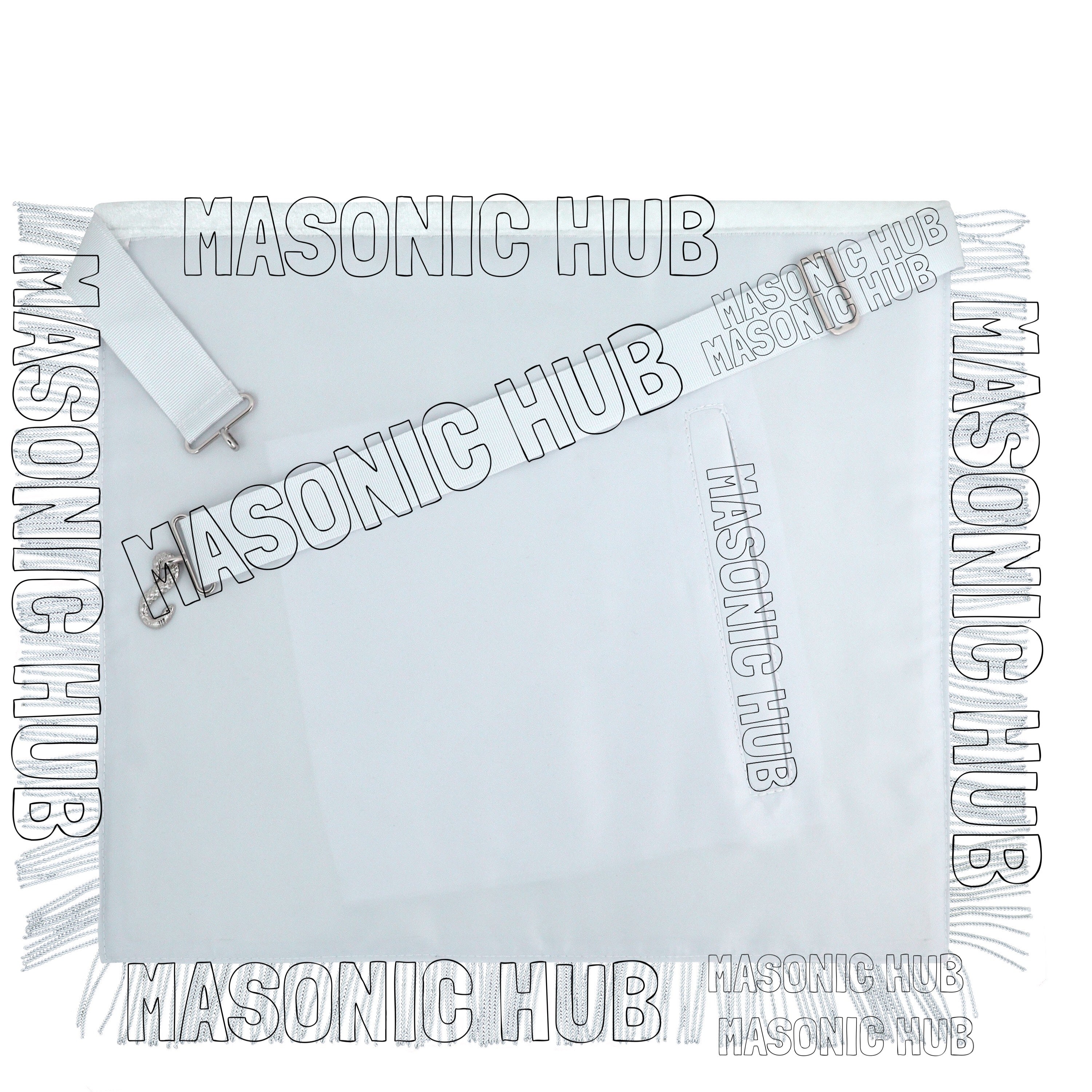 Handmade Masonic Past Master Apron with Compasses & Quadrant - Genuine Lambskin Masonic Hub