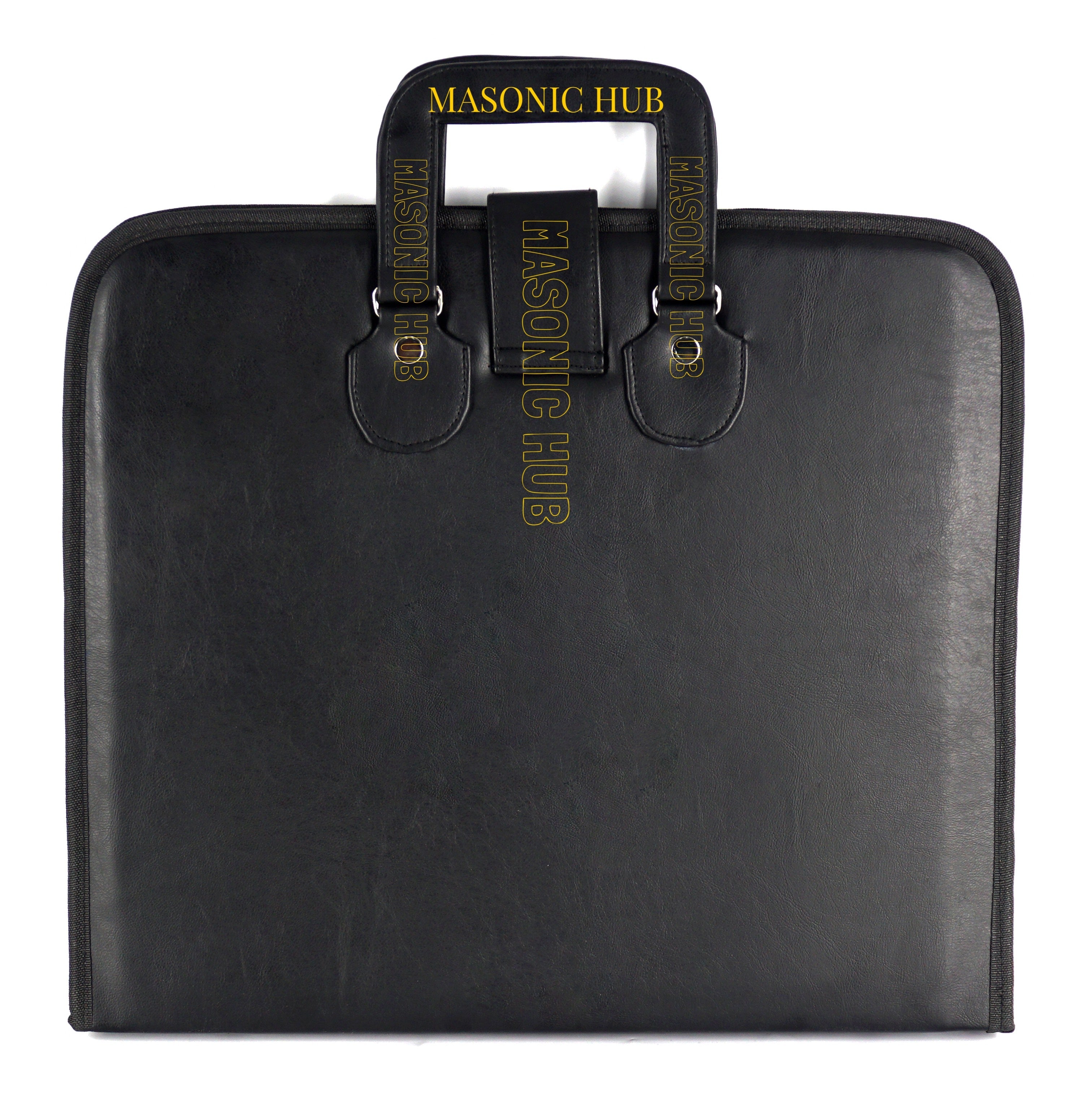 Masonic Hand Embroidered Square & Compass Masonic Apron Case with Handle [BLACK] Masonic Hub