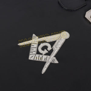 Masonic Hand Embroidered Square & Compass Masonic Apron Case with Handle [BLACK] Masonic Hub